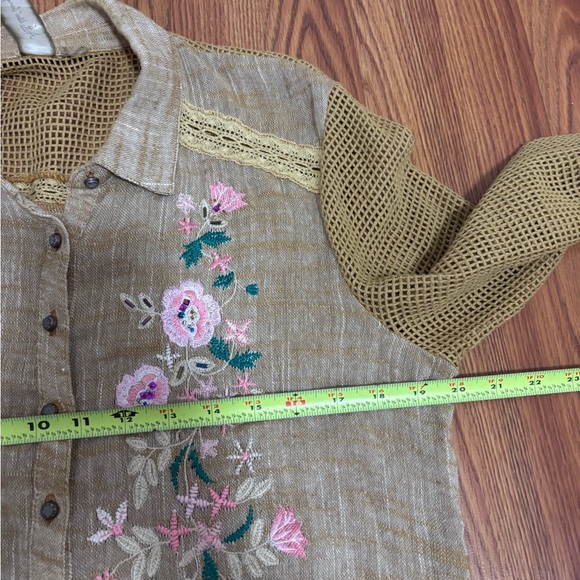 Aratta silent journey linen cotton embroidered long sleeve - Picture 6 of 7